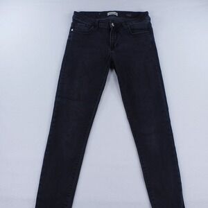 Rich & Royal Midi Slim Jeans Black Candiani Italian Denim Women's Size 28